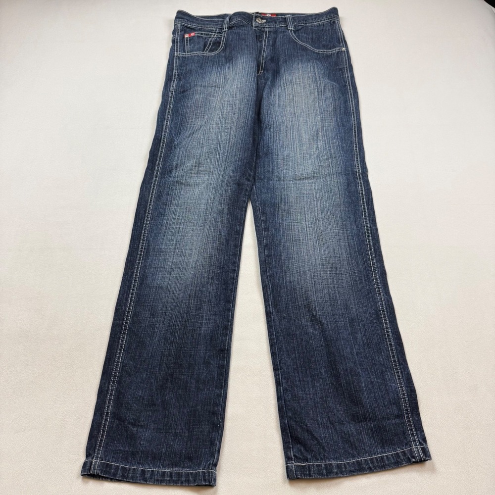 VTG 90's Y2K Southpole Red Tab Baggy Jeans Mens 34 X 33 Dark Wash Streetwear
